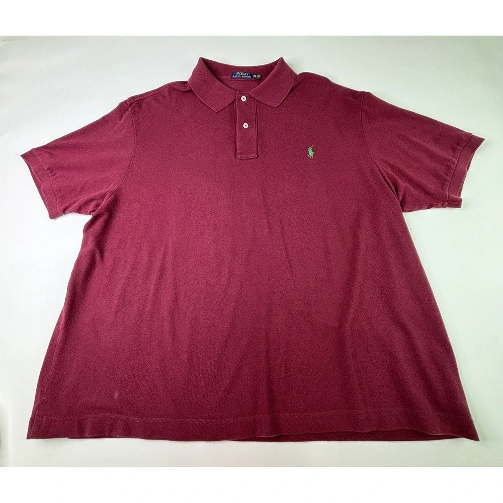 Polo‎ Ralph Lauren Polo Shirt Men's 2XB Burgundy Shirt Sleeve Pony Logo